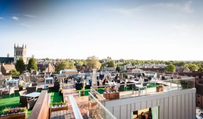 check out the views of cambridge from the roof of the varsity hotel